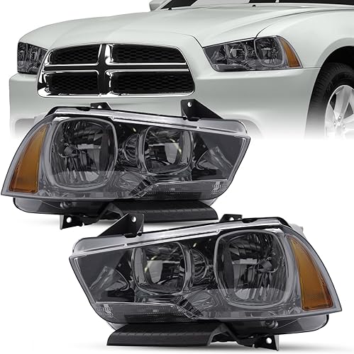 SOCKIR Conjunto de faros delanteros compatible con Dodge Charger 11-14 del lado del pasajero y del conductor