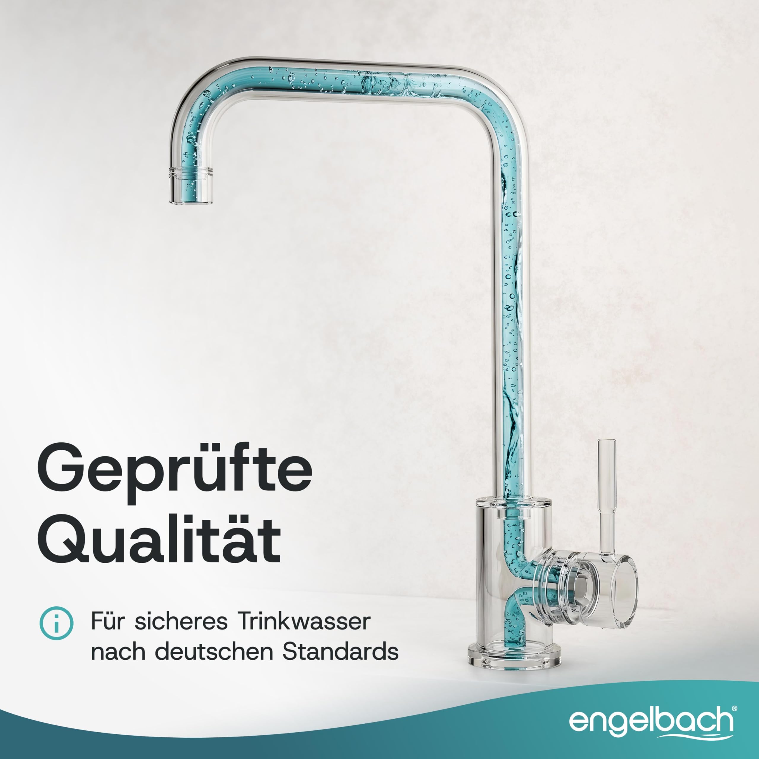 Engelbach® Wasserhahn Küche - 360° Schwenkbare Küchenarmatur aus 304 Edelstahl - inklusive tropffreier Keramikkartusche, Spültischarmatur, Mischbatterie, Gebürstet