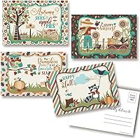 Vista 1 de AmandaCreation - Postales en blanco con temática de cosecha festiva de otoño y otoño para enviar a amigos y familiares, tarjetas de notas de relleno