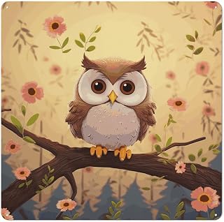 Cute Owl Square Iron Wall Decor Vintage Farmhouse | Metal Wall Art Tinplate Hanging Sign for Living Room, Patio, Bedroom, Garden - Rustic Retro Home Wall Decoration