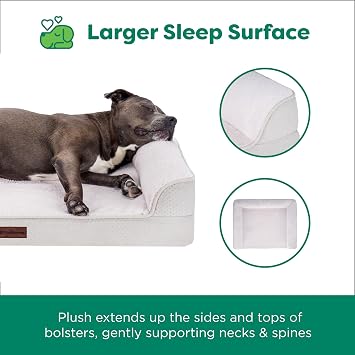Furhaven Jumbo Plus (53x40) Cooling Gel Dog Bed Cool Gel Memory Foam Sofa Pet Bed, Embossed Velvet, Removable Washable Cover, Clay