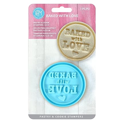 R&M International 0412 Baked with Love Pastry and Cookie Stamper