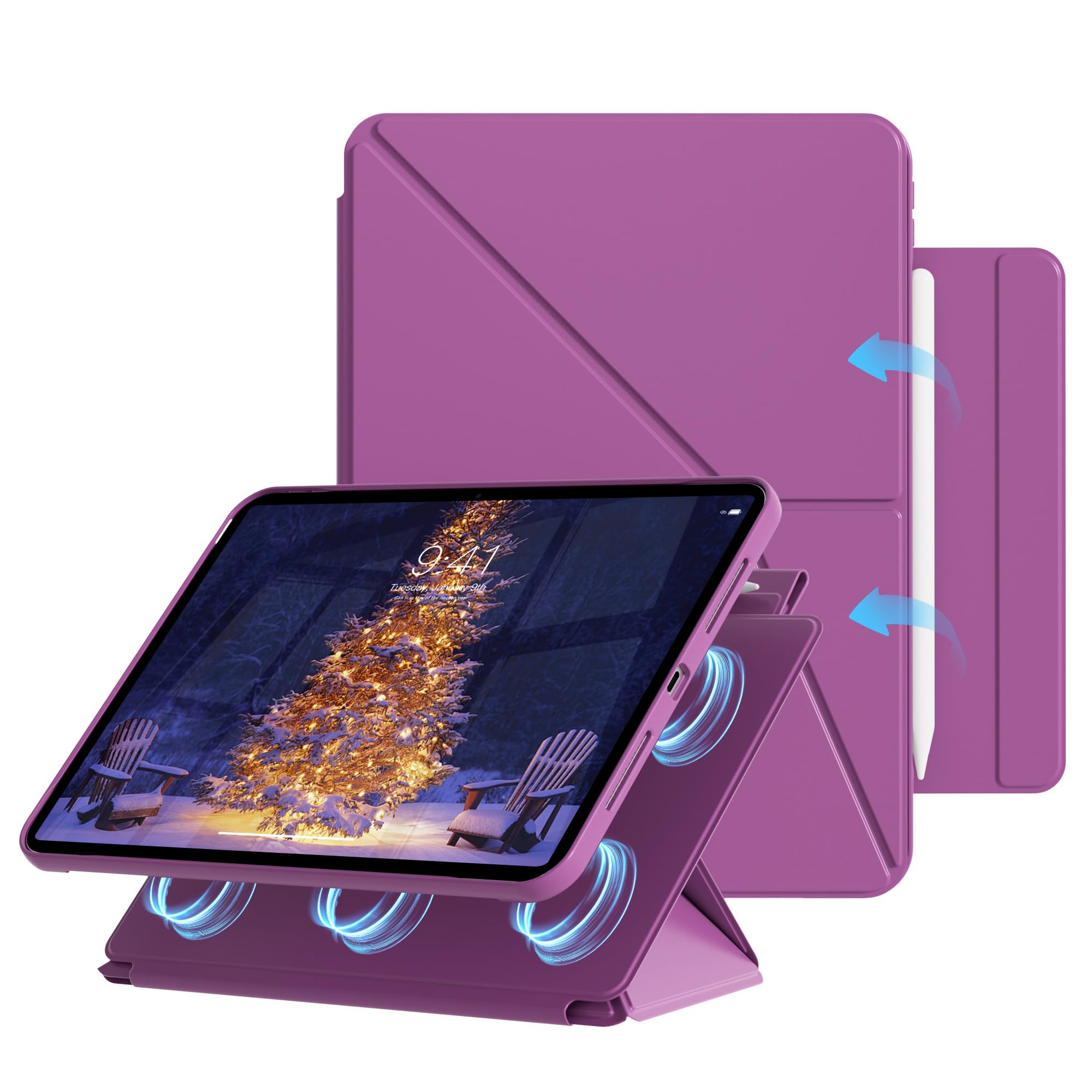 Étui magnétique pour iPad avec porte-stylo pour éviter les rayures - 8
