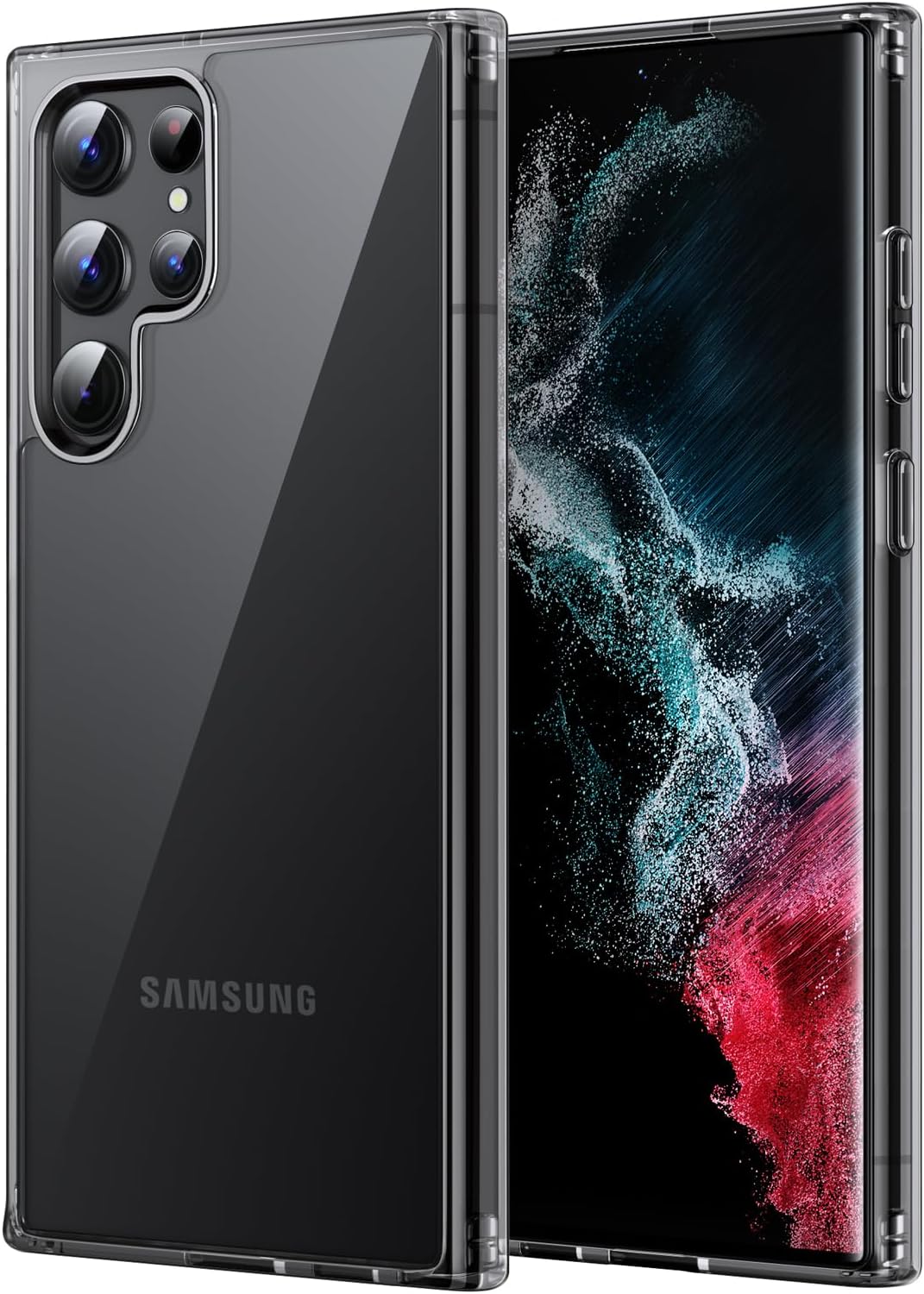 JETech Case for Samsung Galaxy S22 Ultra 5G 6.8-Inch, Non-Yellowing Shockproof Bumper Protective Phone Cover, Anti-Scratch Hard PC Back (Black)