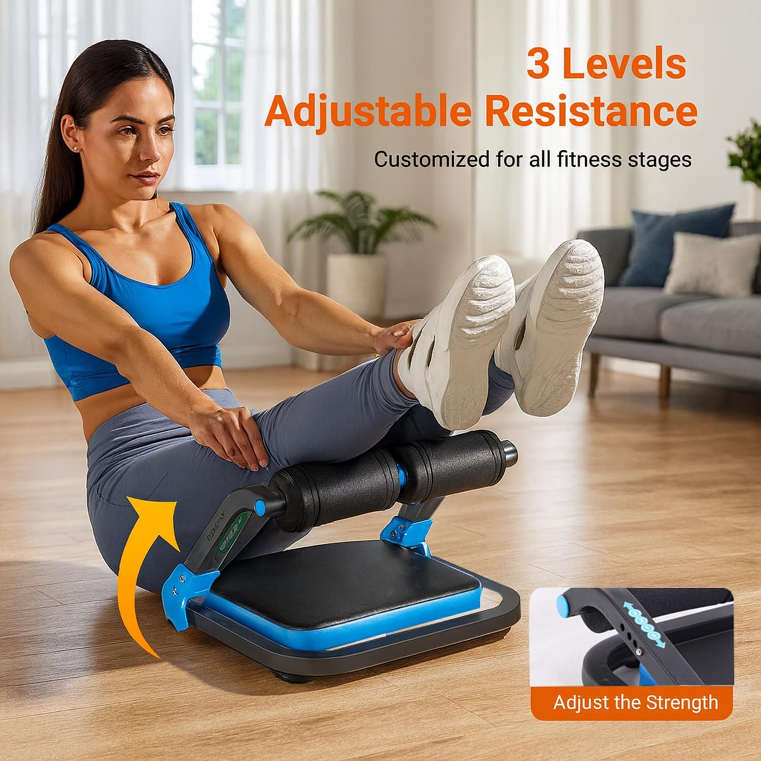 Ab Machine for Home Gym, Sit Up Exercise Equipment for Core Workout,Adjustable Abdominal Trainer with 3 Resistance Levels, Automatic Rebound Abdominal Crunch Machine 2026 - view 3