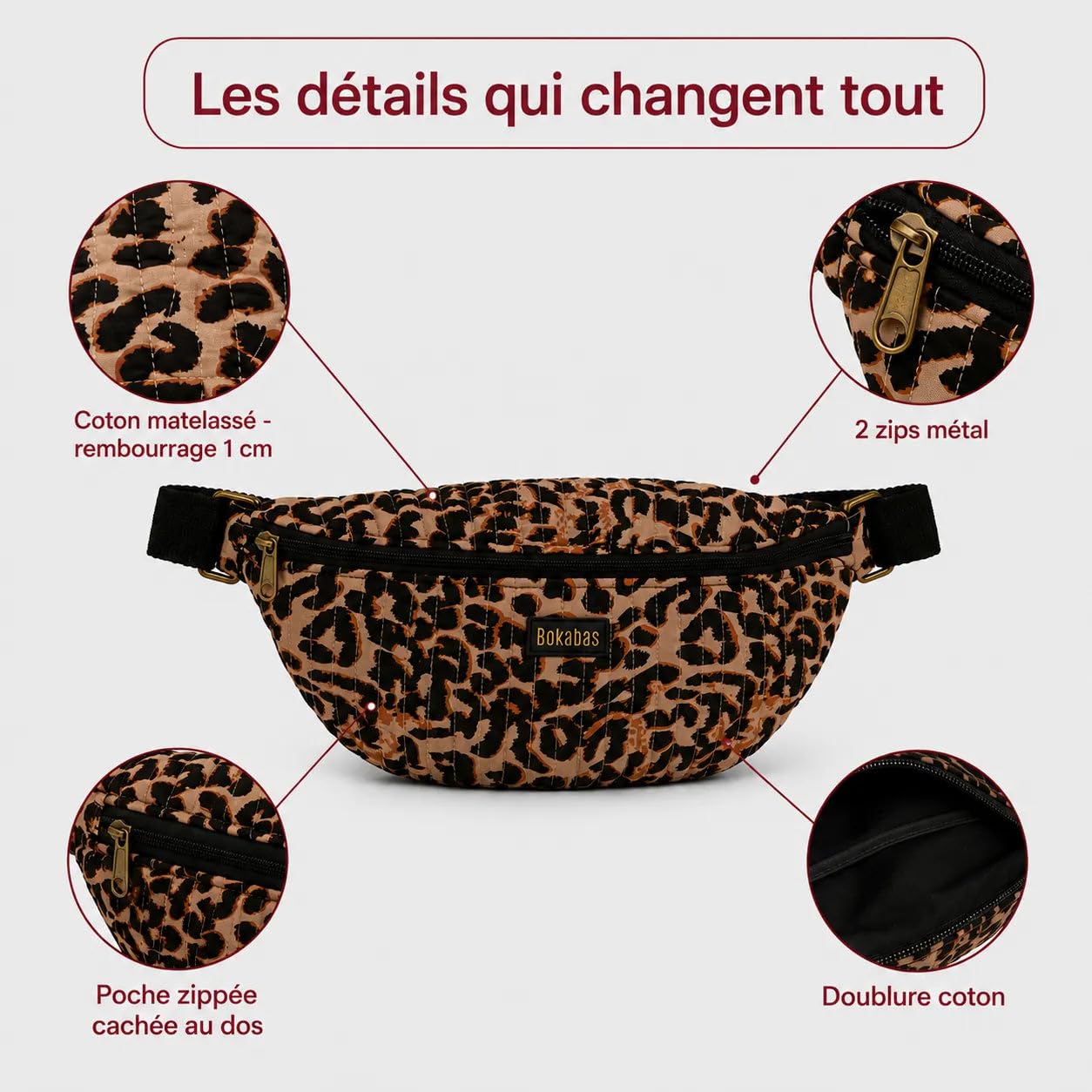 Sac Banane 4,5 L Femme & Homme – Sacoche Bandoulière, Ceinture Sangle Réglable 70-110 cm, Grand Format XL Coton Matelassé, Sport Course Randonnée Voyage, Peachy, 30×15×10 cm