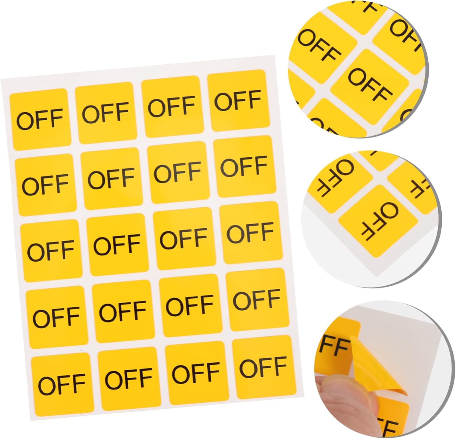 20PCS ON/Off Warning Labels Adhesive Decals for Equipment Switches Light Button Stickers Caution Labels for Use