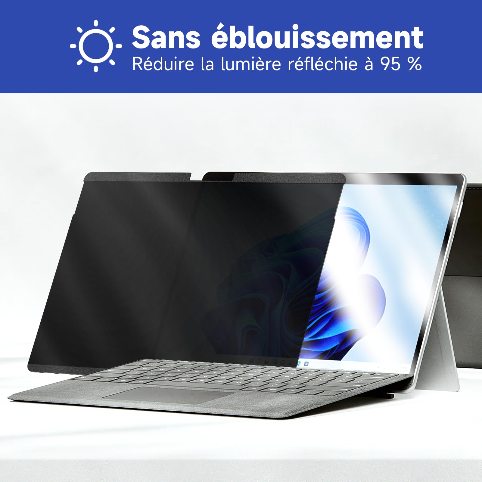 IPROKKO Filtre de Confidentialité Magnétique Pour 13 Pouces Surface Pro 11/10/9/8/X, Protection D'écran Amovible, Anti Lumière Bleue, Anti Reflet, Ecran Anti Espion Pour Microsoft Surface