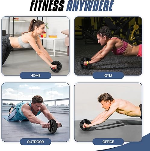 Miniatura 8 de MADOG - Rueda de rodillo abdominal para entrenamiento de fuerza abdominal y central, rodillo de abdominales para gimnasio en casa para hombres y