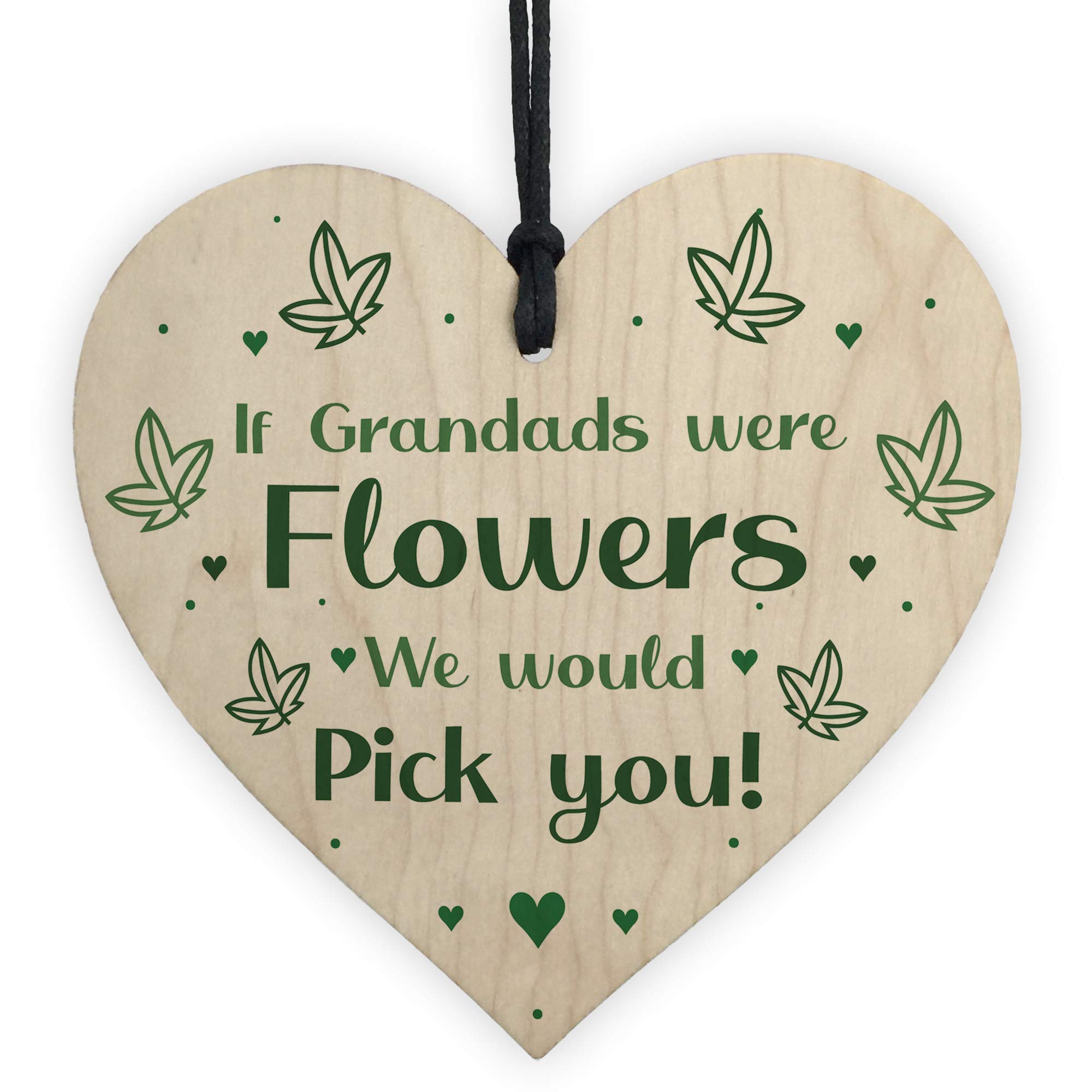 Novelty Thank You Gift For Grandad Birthday Christmas Wood Heart Gift For Him