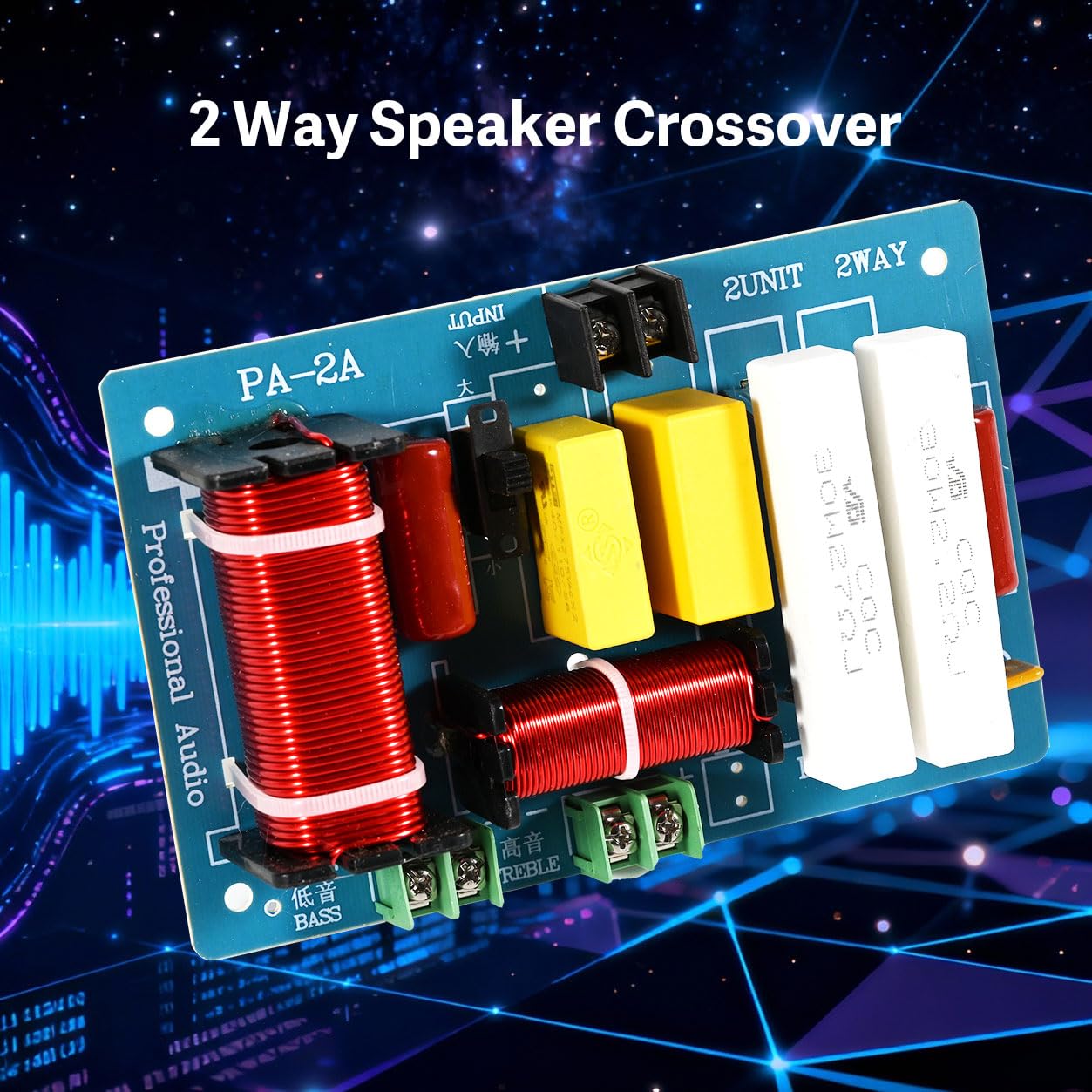 2pcs 450W 2 Way Speaker Crossover for Car Audio, Audio Crossover Filters Frequency Divider Module Board