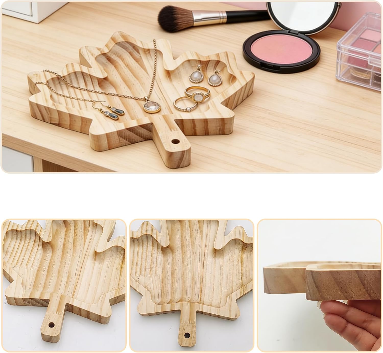 Leaf Shaped Wood Serving Trays for Food