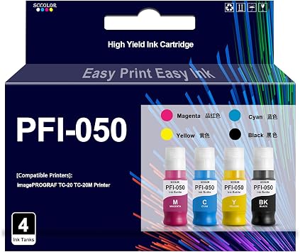 PFI050 PFI-050 Ink Refill Compatible PFI-050 BK PFI-050C PFI-050M PFI-050Y Ink Bottle Replacement for Canon imagePROGRAF TC-20 TC-21 TC-20M TC-21M Printer