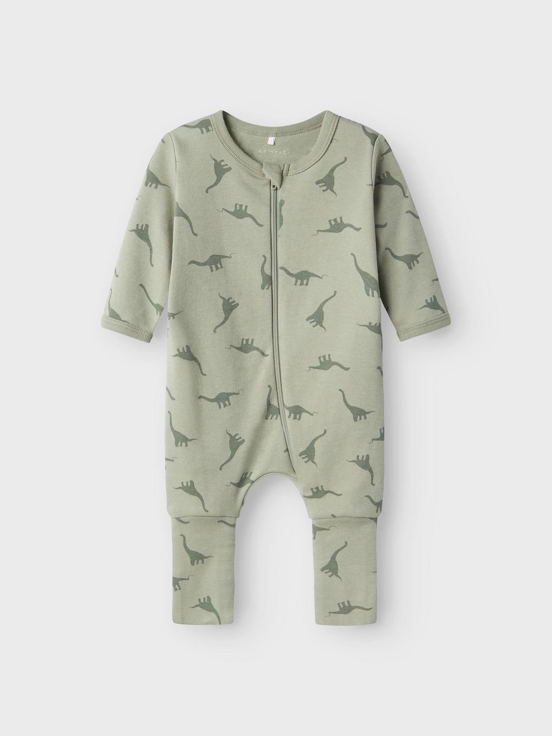 Name IT Baby - Jungen Nbmnightsuit 2p Zip Ff Green Dino Noos Schlafanzug (2er Pack)