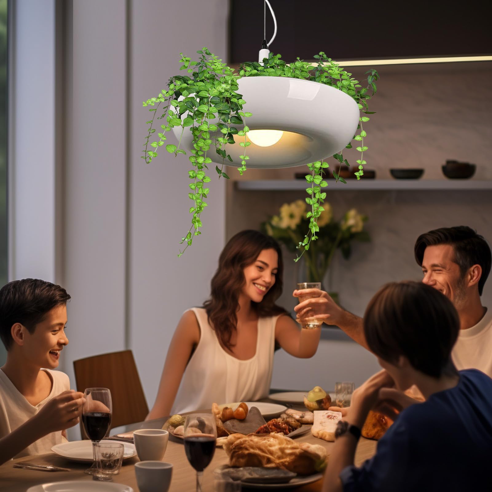Generisch Topfpflanzen-Kronleuchter Lampe Beleuchtungskörper Heimdeko | Esszimmer Pflanzen Pendelleuchte Zuhause Restaurant Wohnraum Essbereich Küche Innenbereich Bauernhaus Eingangsbereich