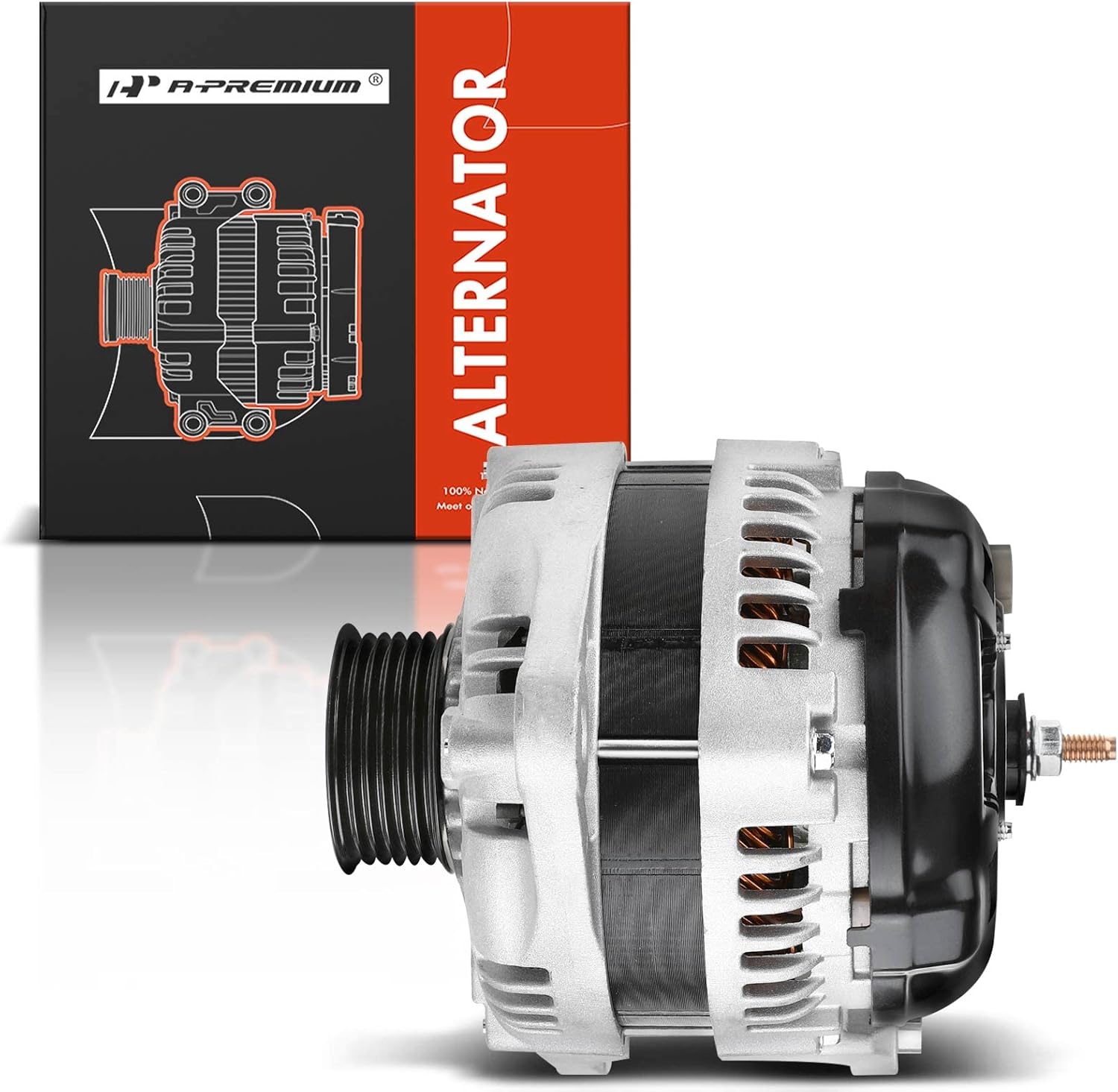 A-Premium Alternator Compatible with Chrysler 300M 2003-2004, Concorde 2003-2004 & Dodge Intrepid 2003-2004, V6 3.5L, 160Amp 12V CW 6-Groove Pulley, Replace# 4608826AA