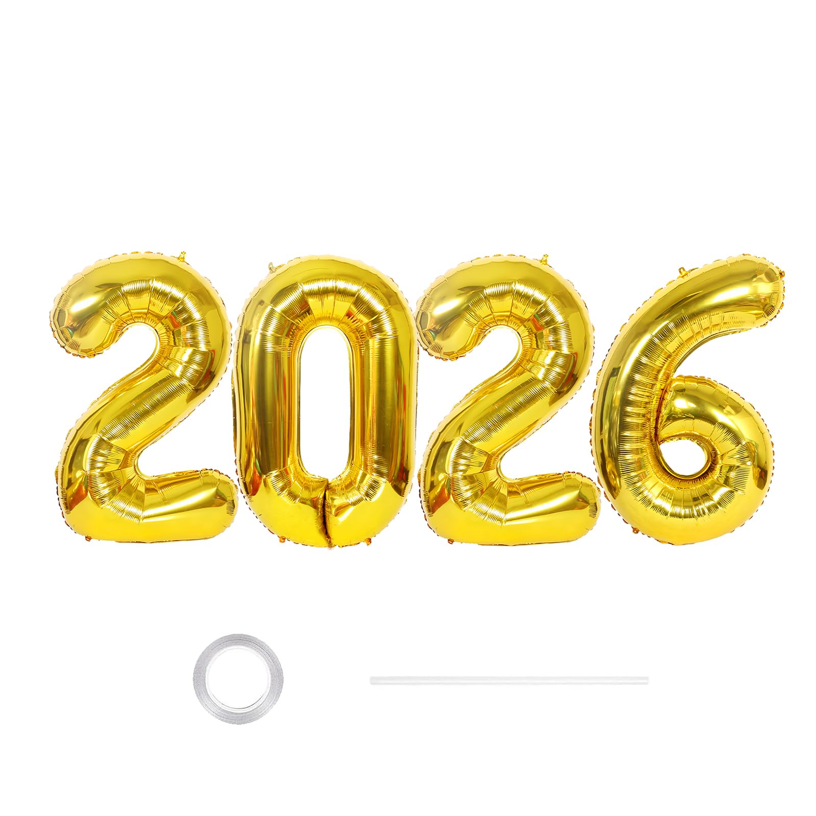 GoldRock Luftballons Silvester Deko 2026 Gold, 16 Zoll 2026 Zahlen Luftballons Happy New Year Dekoration, Folienballon 2026 Deko Silvester, Klein 2026 Ballons für Jubiläum, Neujahr,Silvesterdeko Party