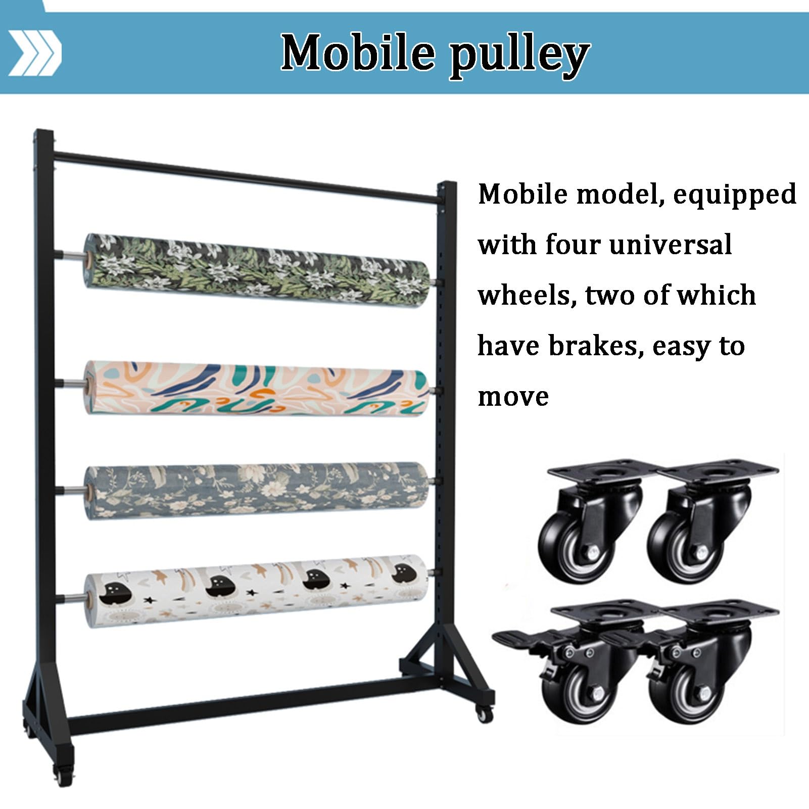 Generico Oszczędzający miejsce komercyjny stojak na papier do pakowania prezentów z wyjmowanym poprzeczką - 12-warstwowy stojak na wstążki, tkaniny, szale i artykuły rzemieślnicze