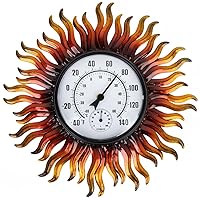 Vista 7 de Termómetro de gran número para interiores y exteriores, decoración de sol celestial y luna para patio, exterior, interior, hogar, jardín