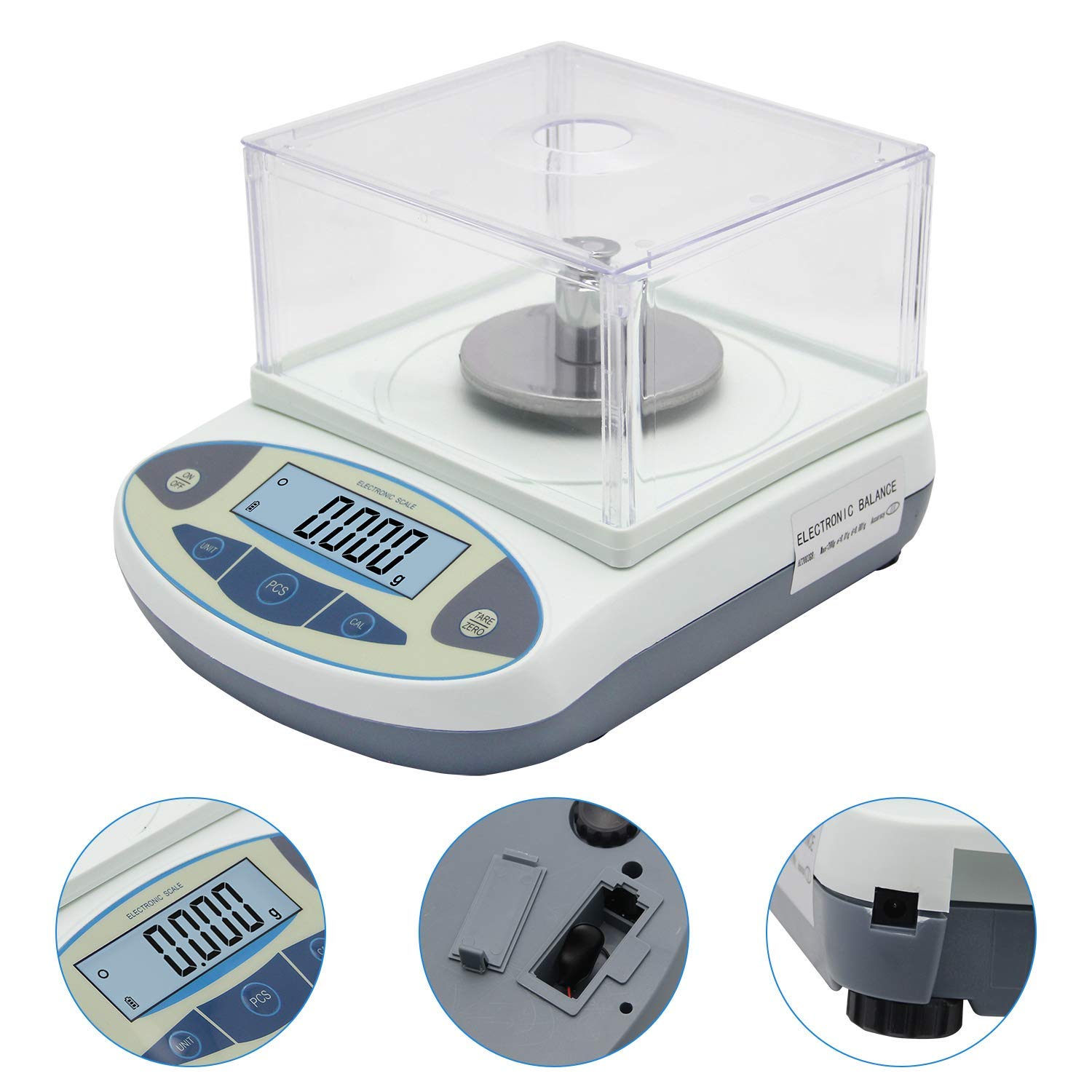 Präzise Digitale Analysenwaage, 0,001 g, 100–500 g, optional elektronische Laborwaage, 1 mg, Goldschmuck, Backwaage, Küchenwaage mit Windschutzscheibe (100 g, 0,001 g)