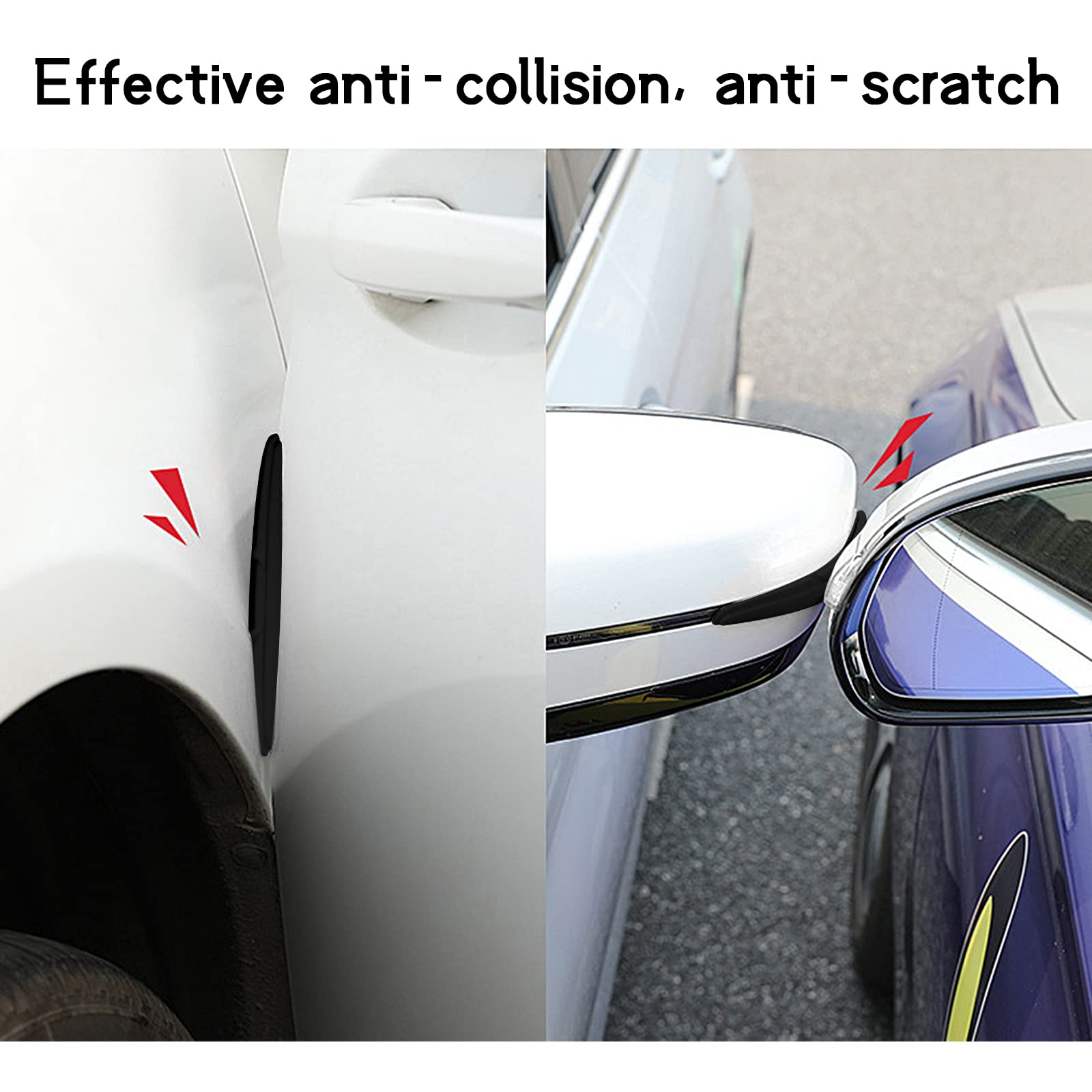 Protezione Paraurti Anti Collisione Universale per Auto 8 Pezzi, Strisce Protettive in Gomma Nero e Bianco