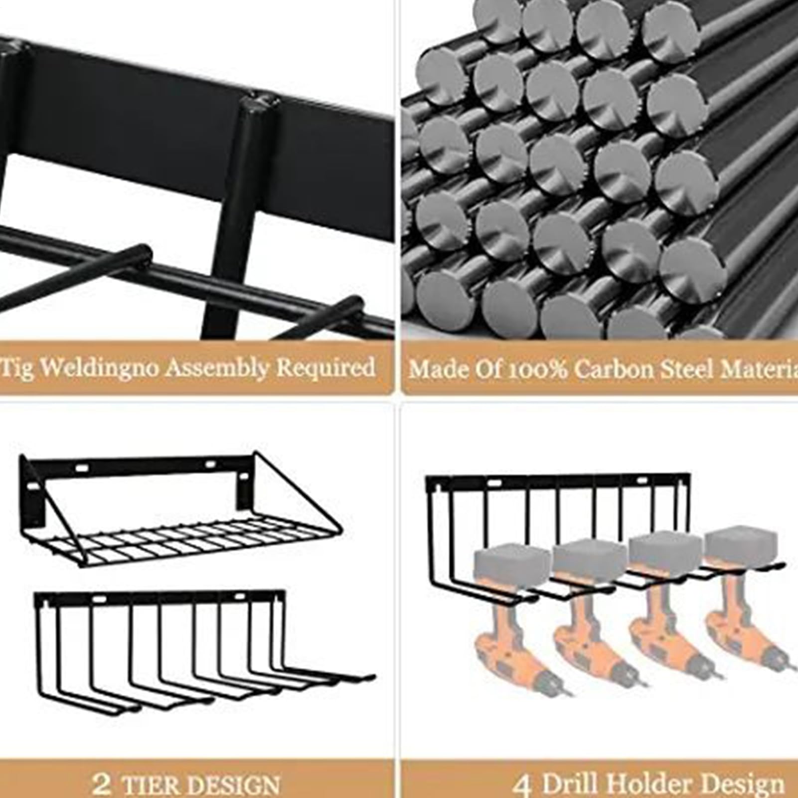Soporte de Pared para Organizador de Herramientas Soporte para | Soporte para Herramientas para Hogar Taller Cobertizo Taladro Destornillador