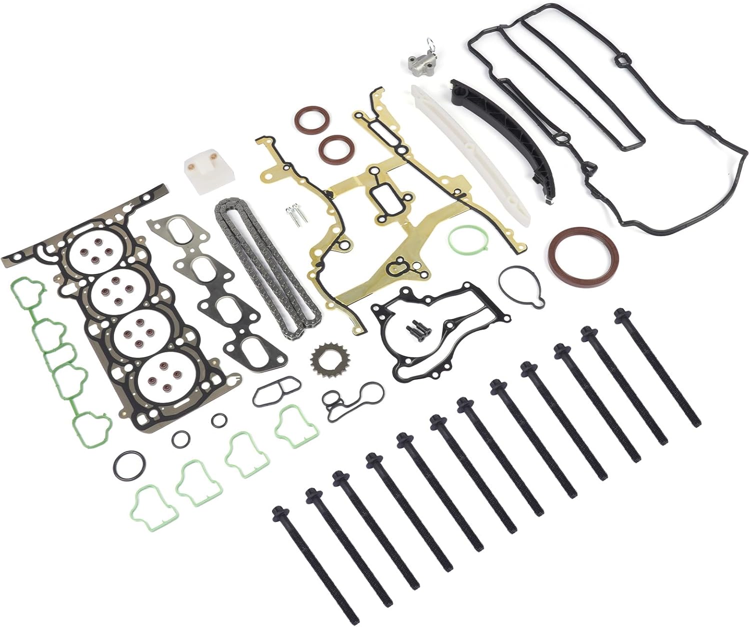 GELUOXI Head Gasket Bolts + Timing Chain Kit Replacement for Chevy Cruze Sonic Trax Buick Encore 1.4L 2011-2016 HS26540PT-1 HS54898