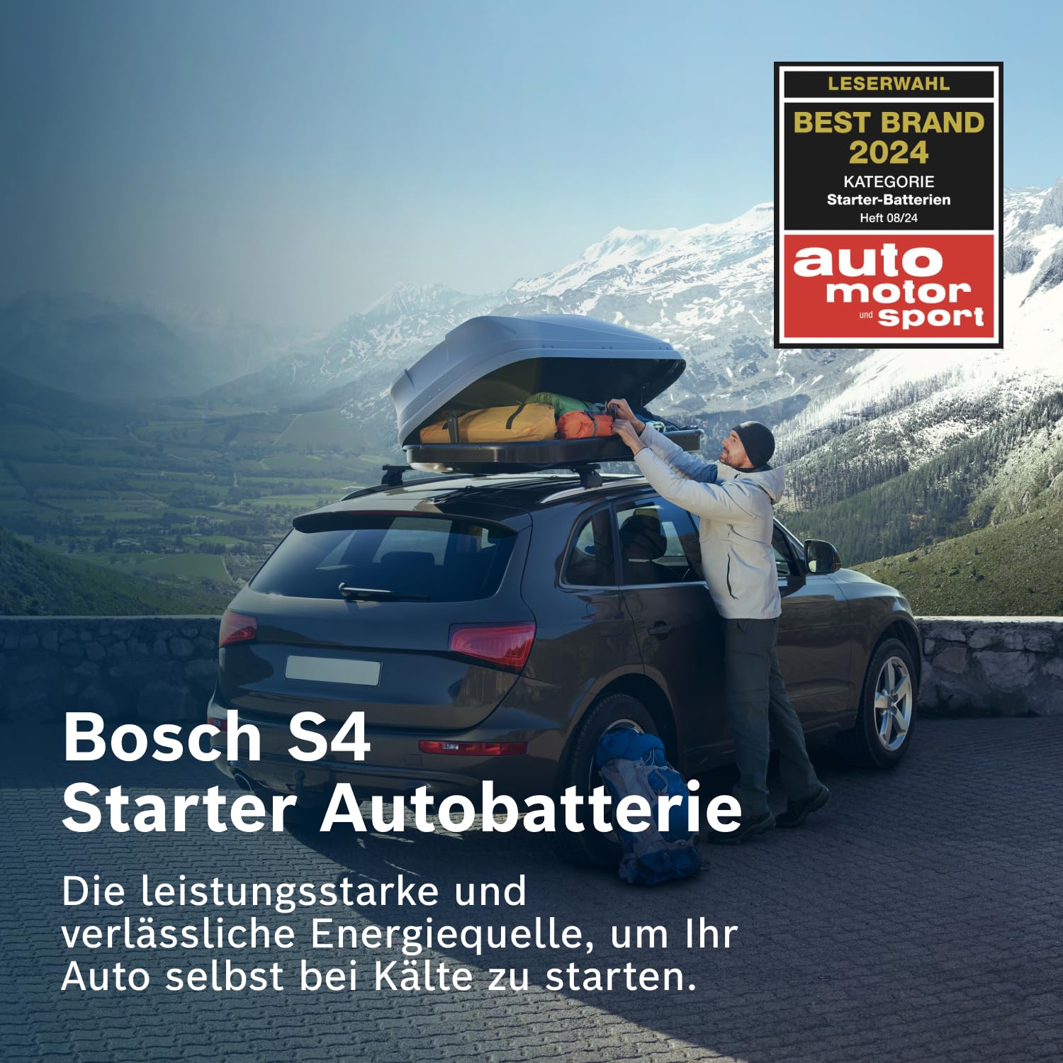 Bosch S4 008 Autobatterie 74 Ah - 680 A - 12 V, Blei-Säure-Batterie für Fahrzeuge ohne Start-Stopp-Automatik - Polarität: links - rechts +, 278 x 175 x 190 mm