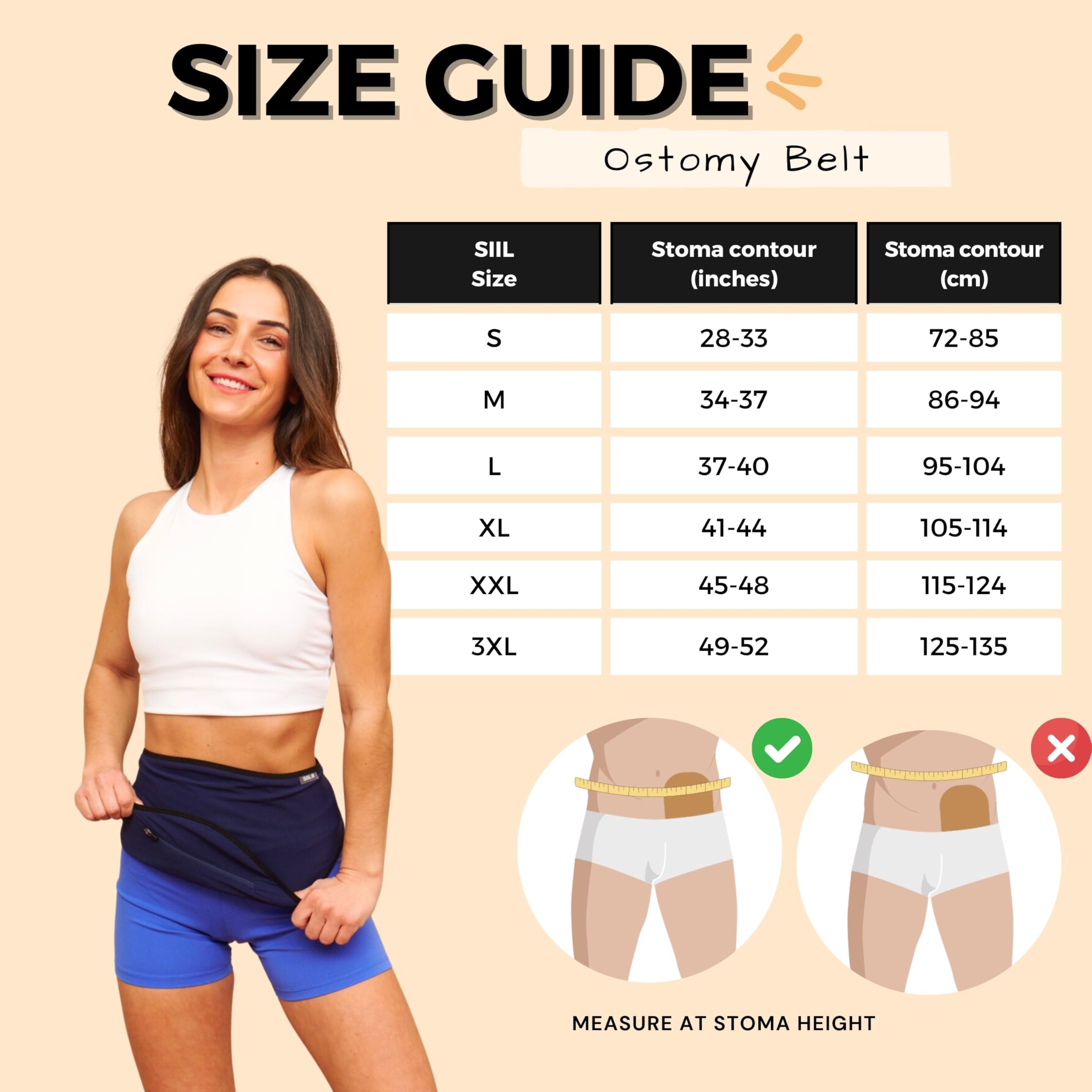 SIIL Cinturón de ostomía azul para mujer para deportes y natación - Fundas de bolsa de ostomía compatibles con todos los suministros de ostomía - Fabricado en Europa (X-Large)