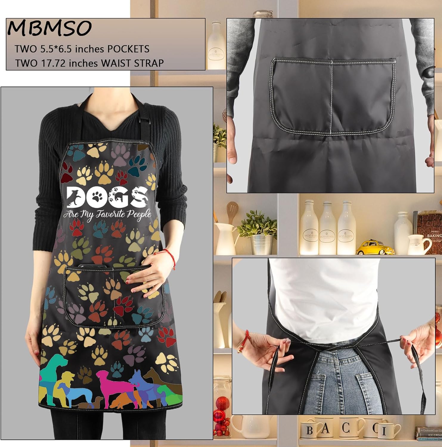 MBMSO Paw Print Apron - Dog Grooming Apron for Dog Lovers image 3