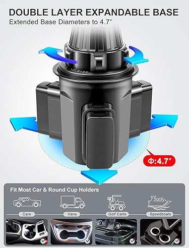 Miniatura 6 de TOPGO Soporte para portavasos para teléfono, sin temblores y poste ajustable en altura Soporte para teléfono celular, soporte para teléfono celular