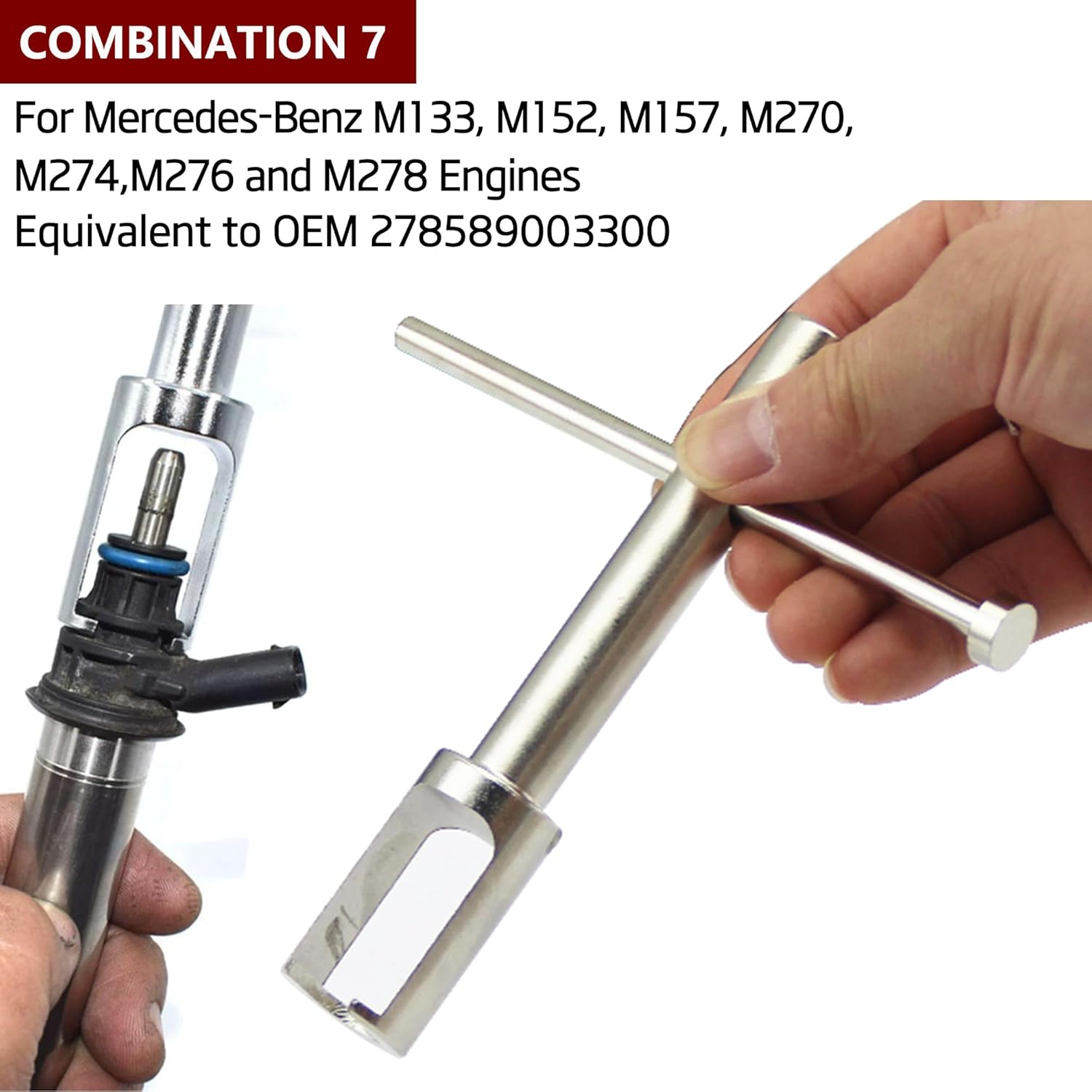Master Fuel Injector Nozzle Puller Extractor Removal Tool for BMW N20 N26 N55 N63 S63 N43 N53 N54 N14 N18 N47 N57 Also for BENZ M271,M133, M152, M157, M270, M274, M276 and M278 Engines