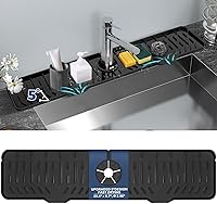 Vista 15 de BFONS Bandeja de secado con mango de grifo de silicona, soporte para esponja de jabón, accesorios para cocina, encimera, baño, fregadero de cocina