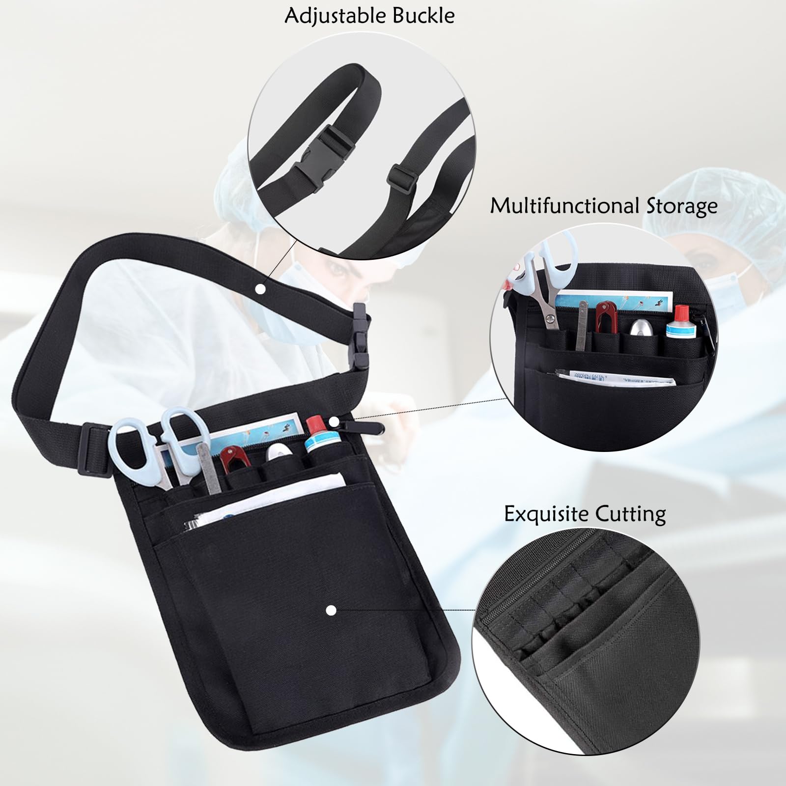 Jealance Kosmetiktasche Für Krankenschwestern – 4 Stück, 24,6x17,3 Cm, Aus Segeltuch
