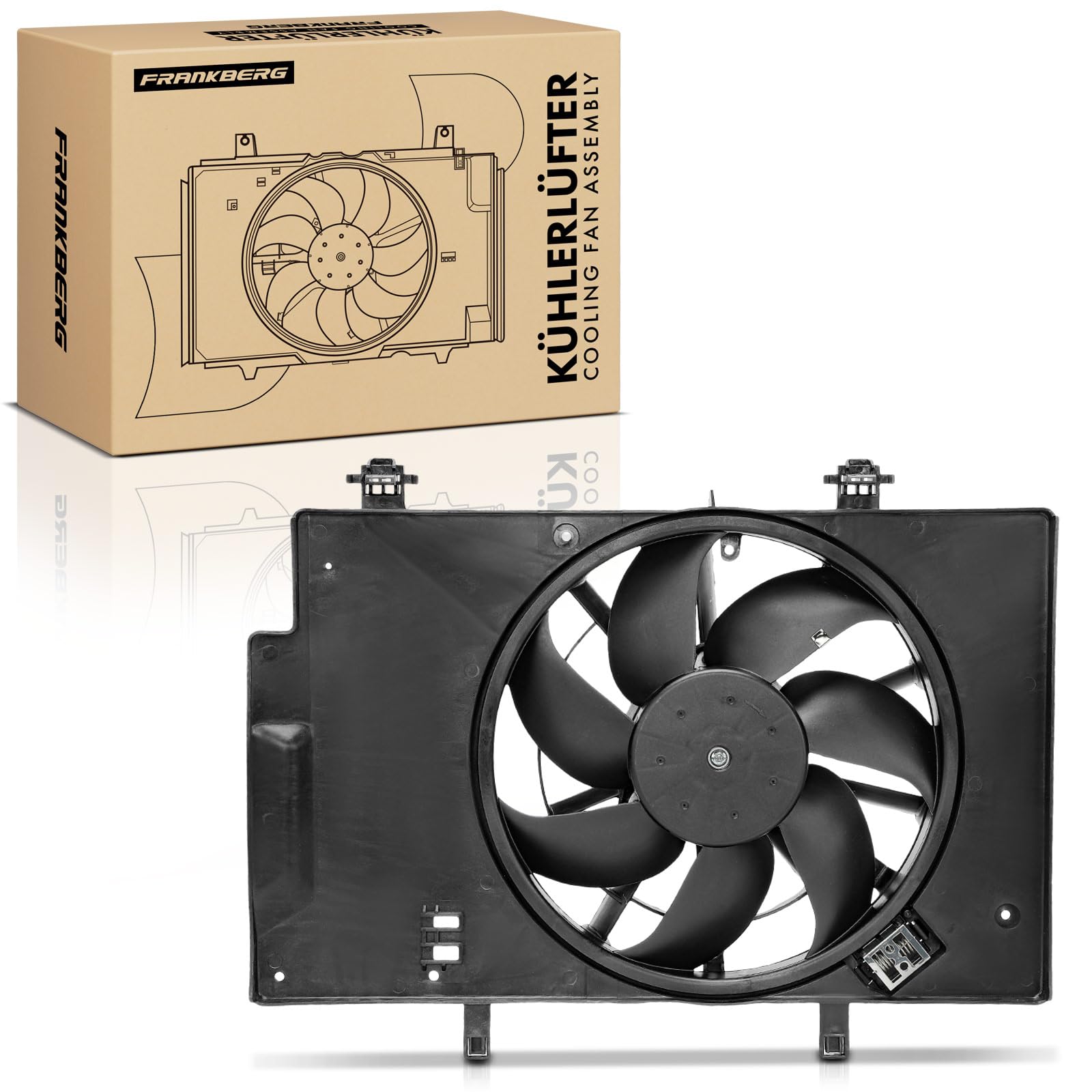 Frankberg Ventola del radiatore del raffreddamento ad acqua C1B18C607AB | Compatibile con: B-Max JK, Fiesta VI Van, Fiesta VI CB1 CCN, Ecosport, B-Max Van JK