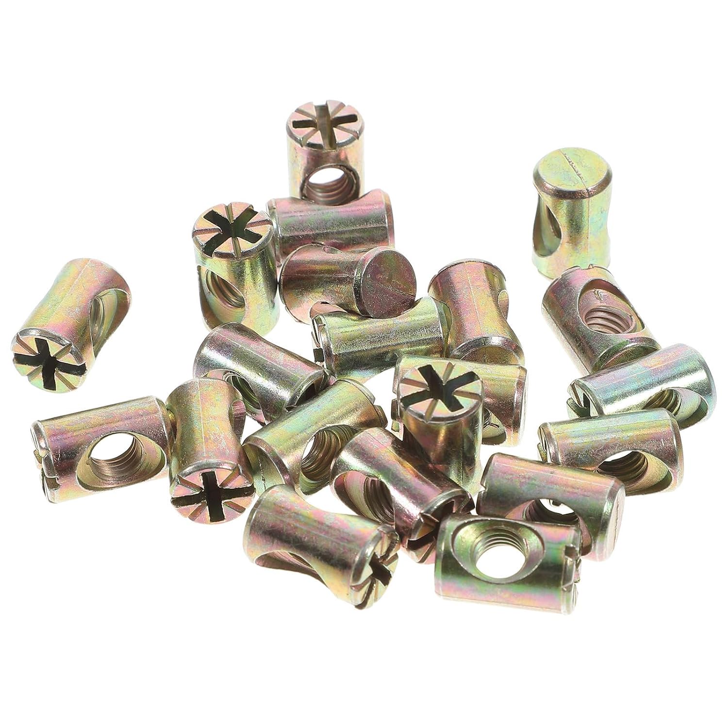 20pcs M6x15mm Zinc Alloy Barrel Nuts for Furniture Assembly