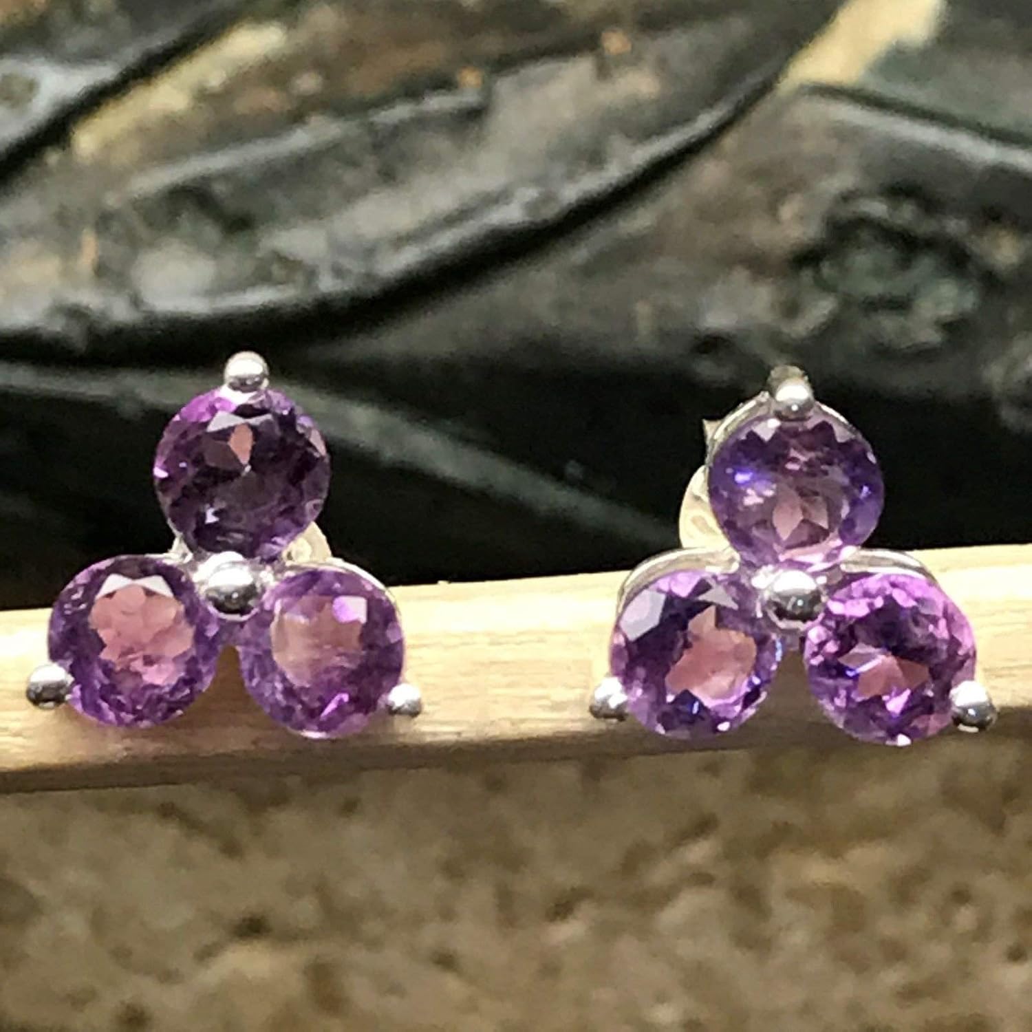 Genuine 2ct Amethyst 925 Solid Sterling Silver Stud Earrings 7mm - Image 8