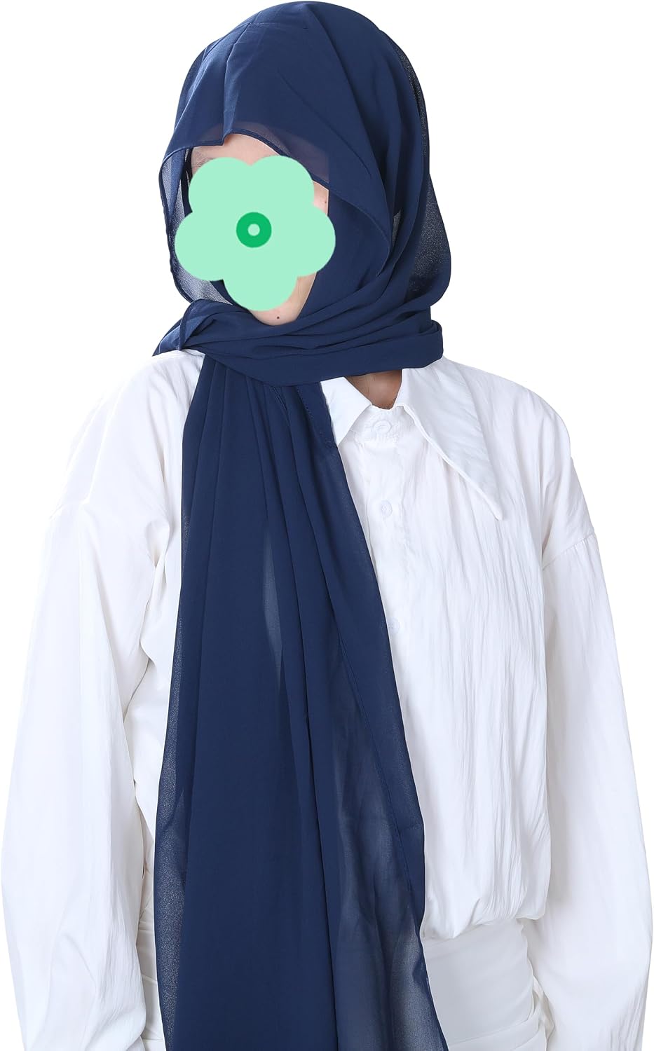 Magnetic Chiffon Hijab Scarf for Women, Quick Snap Closure Headscarf, Breathable Muslim Headwrap with Under Cap