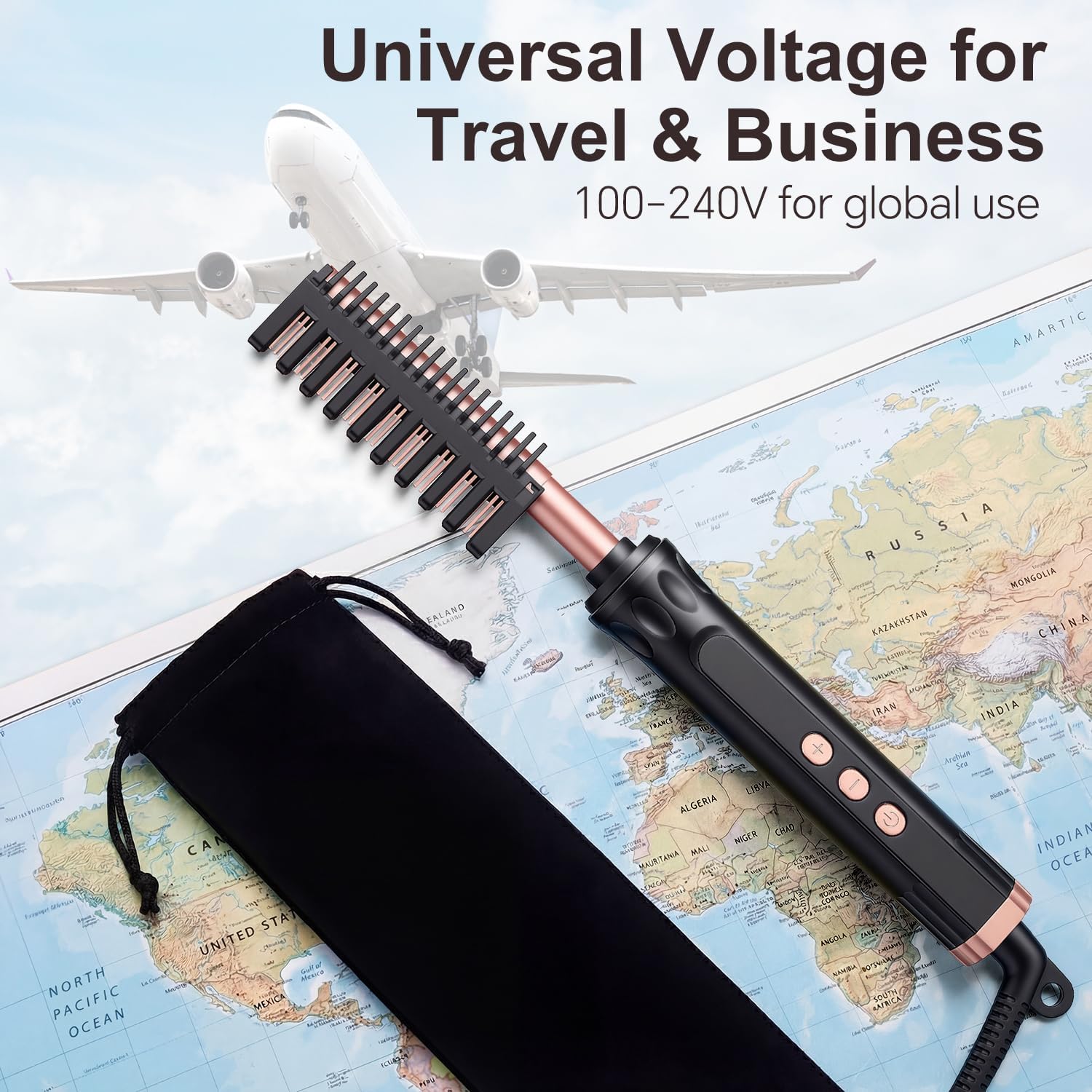 Hot Comb for Lace Front Wigs, Ceramic Electric Straightening Combs with 14 Temperature Settings & Auto Shut Off, Dual Voltage Travel Pressing Comb Set for Black Women Hair - Image 7