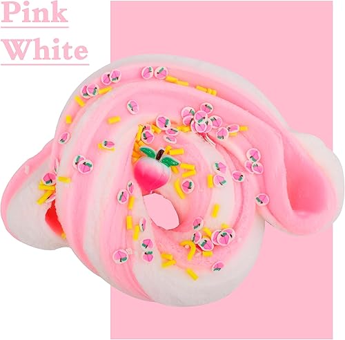 Miniatura 3 de Paquete de 2 Kits de Slime de Nube con Pastel Azul y Dijes Rosados, Suministros de Slime DIY Perfumados para Niñas y Niños, Juguete Antiestrés para