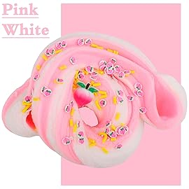 2 Pack Cloud Slime Kit with Blue Cake and Pink Charms, Scented DIY Slime Supplies for Girls and Boys, Stress Relief Toy for Kids Education, Party Favor, Gift and Birthday