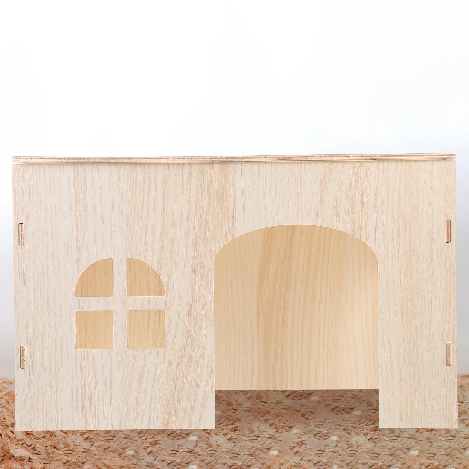 minkissy Großes Holzhaus für Kleintiere Eichhörnchen und Hamster Versteck Meerschweinchen Schlafhaus Stabiles Haustier Nest und Ausruhen