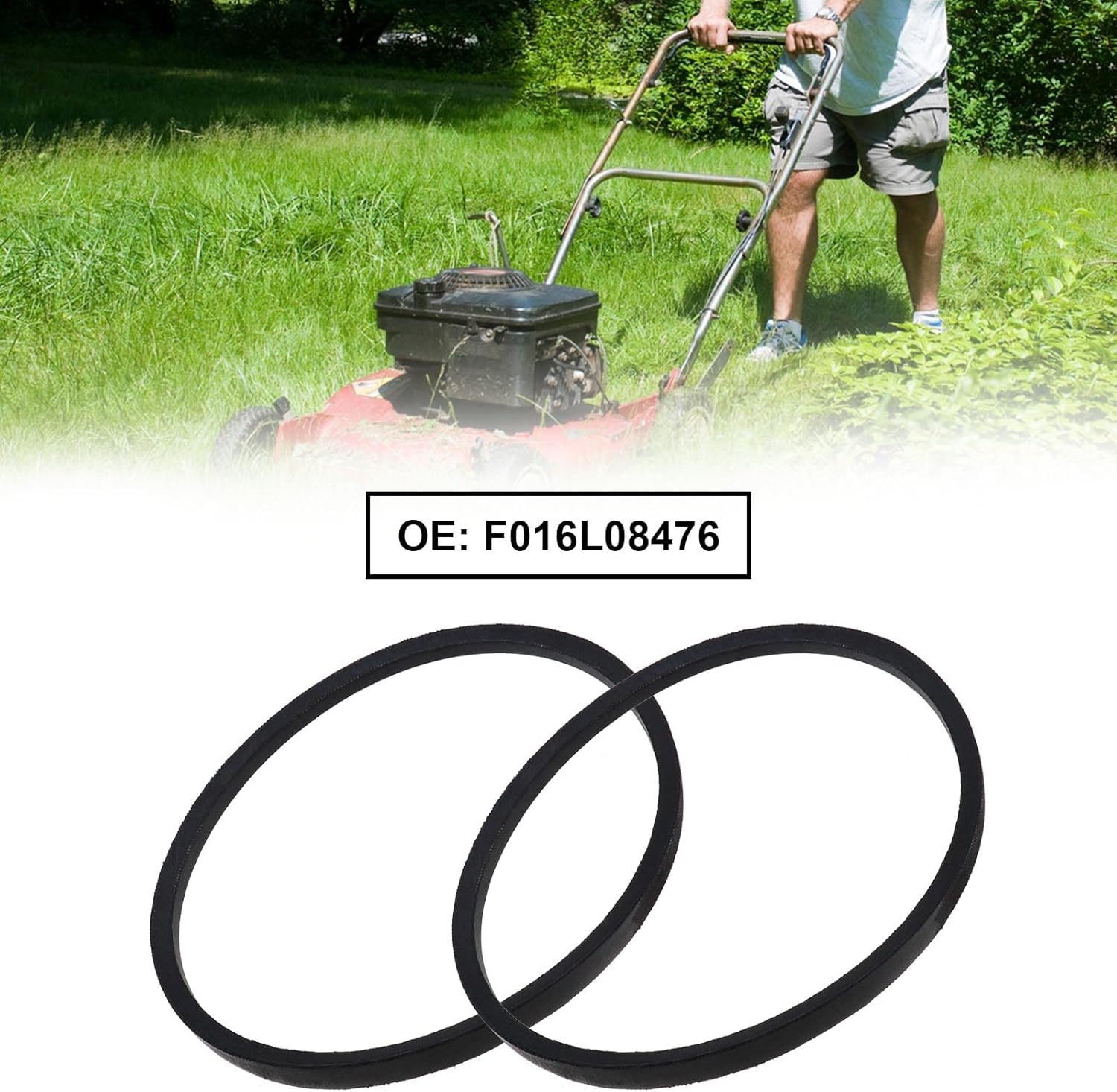 2PCS Lawn Mower Vbelt Roller Drive Belt F016L08476 10xZ480li Compatible with Qualcast Suffolk