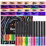 BestLand 12 Colors Matte Liquid Eyeliner Set Colorful UV Neon Eyeliner Pencil Pigmented Waterproof Smudgeproof Long Lasting Eye Liner Xmas Christmas Festival Makeup Gift Kit for Women (Set C)