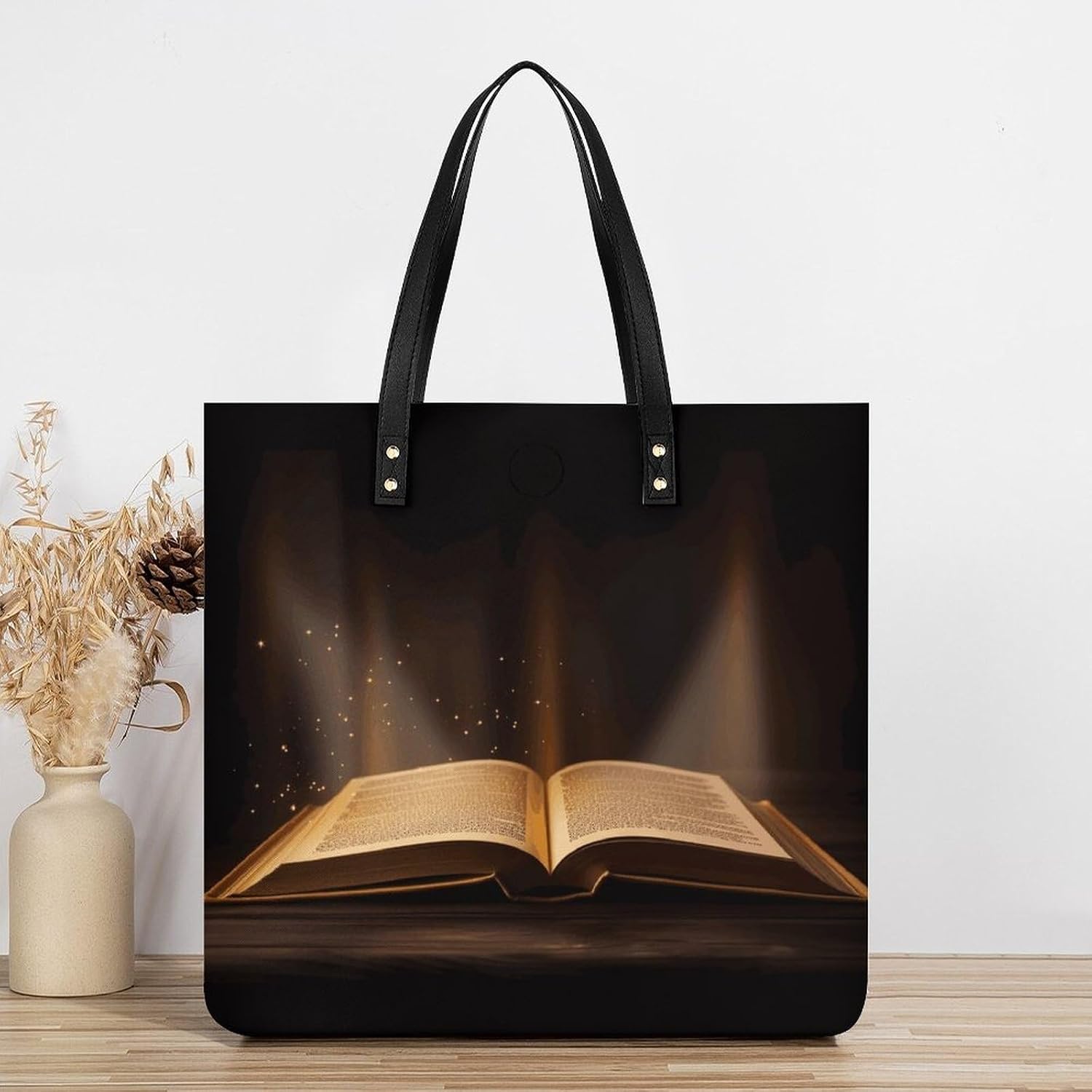 Book Under The Light Handbags Large Capacity, Tote Bag Stylish Slouchy, Shoulder Bags for Work Beach Travel And Shopping Grocery.