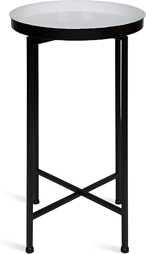 Miniatura 111 de Kate and Laurel Celia - Mesa redonda plegable de metal, negro con base dorada Dorado/Negro,Dorado/blanco,Negro -,Negro/Oro,Negro /Gris,Negro,