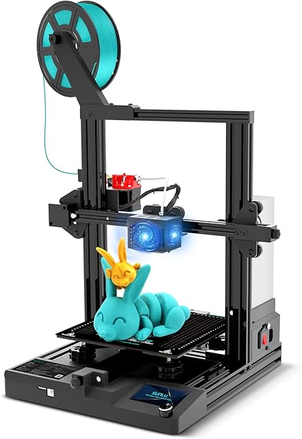 SUNLU T3 3D Printer, FDM 3D Printers with 250mm/s Printing Speed, Clog Detection, Auto Leveling, Break Detection, Power Failure Resume, XYZ-E Full Silent Motherboard, Printing Size 8.66x8.66x9.84 inch