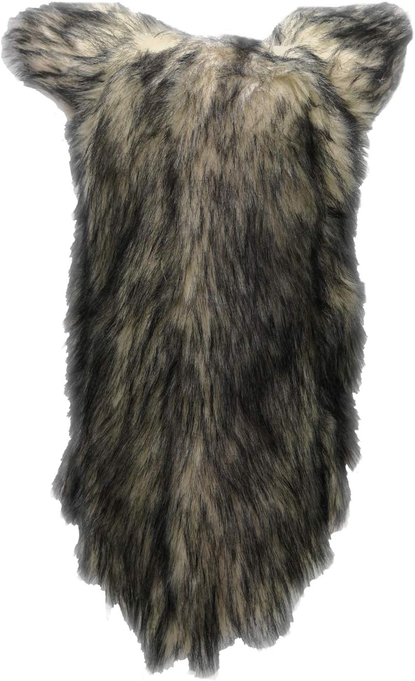 Realistic Mouth Mover Wolf Mask for Halloween Party Costume Plush Moving Mouth Jaw Fursuit head Werewolf Mask Adult (Wolf)