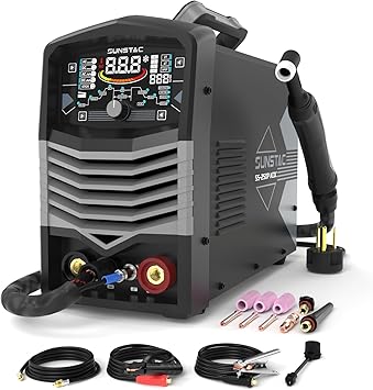 FEIFANKE AC DC TIG saldatore 200A, alluminio TIG saldatore 220V con impulso LED Display Stick/DC TIG/AC TIG/impulso TIG/Spot TIG 6 in 1 saldatrice multiprocesso TIG