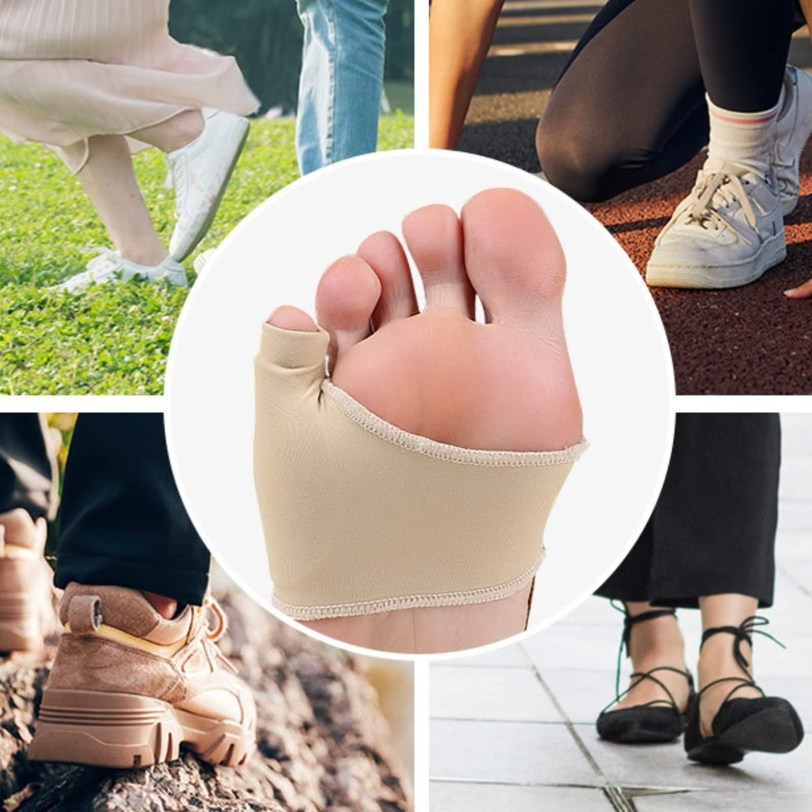 2 Pares de correctores de juanetes de Sastre para Mujeres y Hombres, Corrector de juanetes del Dedo meñique con Correa Antideslizante para aliviar el Dolor del Dedo meñique del juanete
